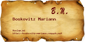 Boskovitz Mariann névjegykártya